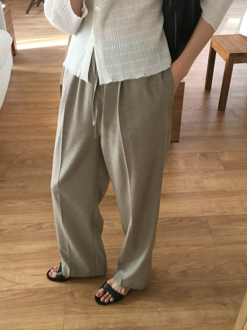 Moani - Korean Women Fashion - #womensfashion - Summer Wool Banded Wide Pants - 7