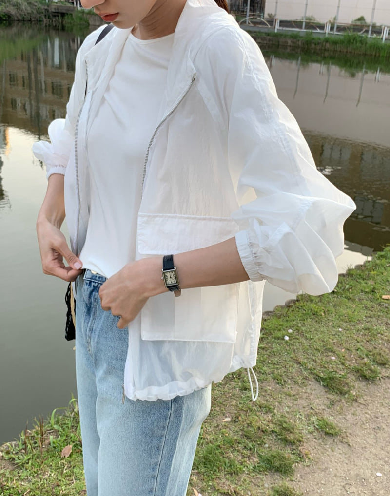 Moani - Korean Women Fashion - #womensfashion - Shirring Crop Hood Jumper - 8