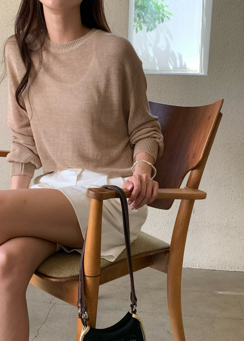 Moani - Korean Women Fashion - #womensfashion - Nep Linen Sand Knit Pullover - 6