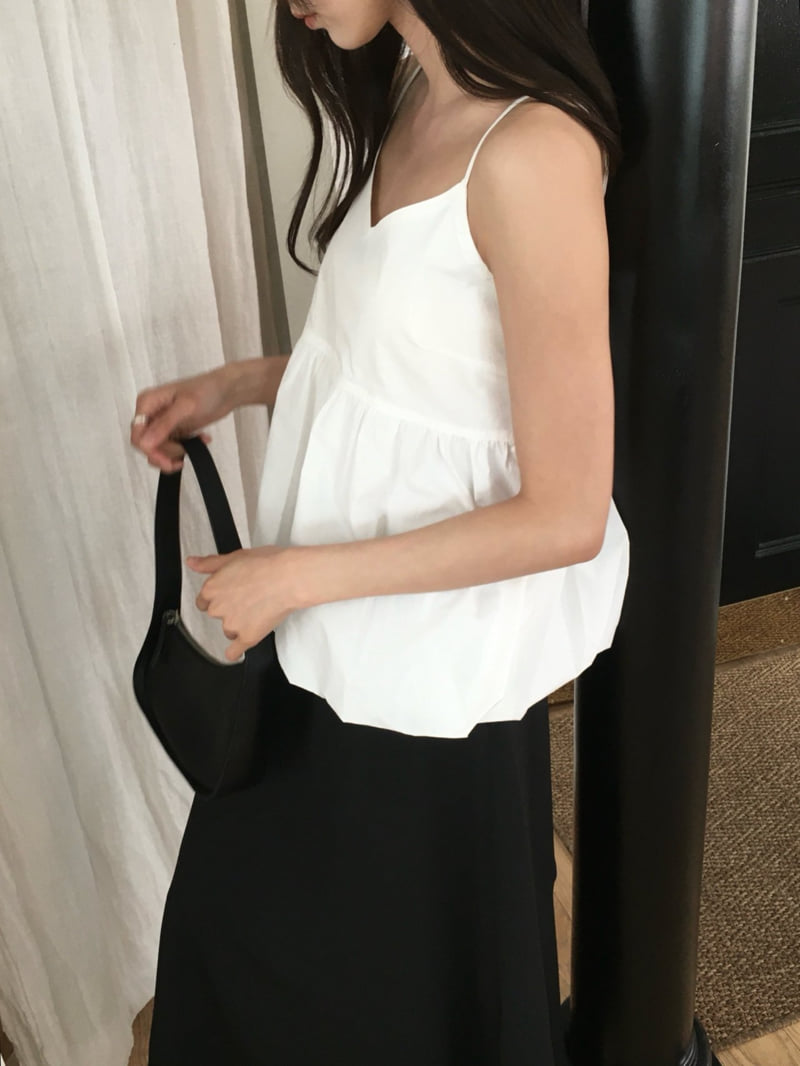 Moani - Korean Women Fashion - #womensfashion - Shirring Balloon V-neck Top - 9