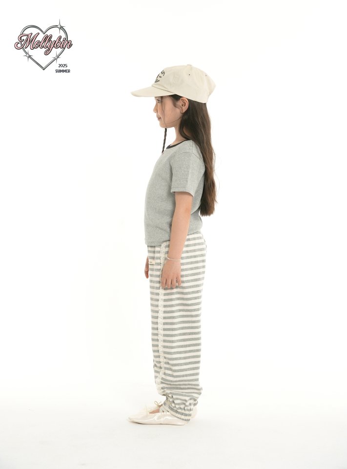 Mollybin - Korean Children Fashion - #Kfashion4kids - Stripe Lace Pants - 7