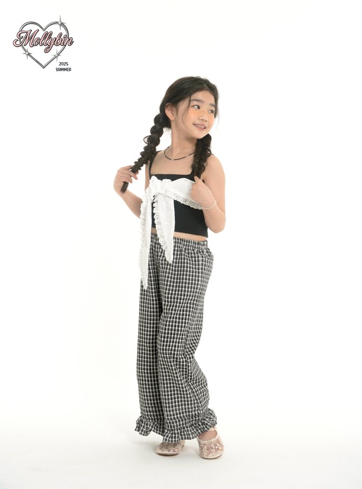 Mollybin - Korean Children Fashion - #childofig - Eyelet Crop Top - 3