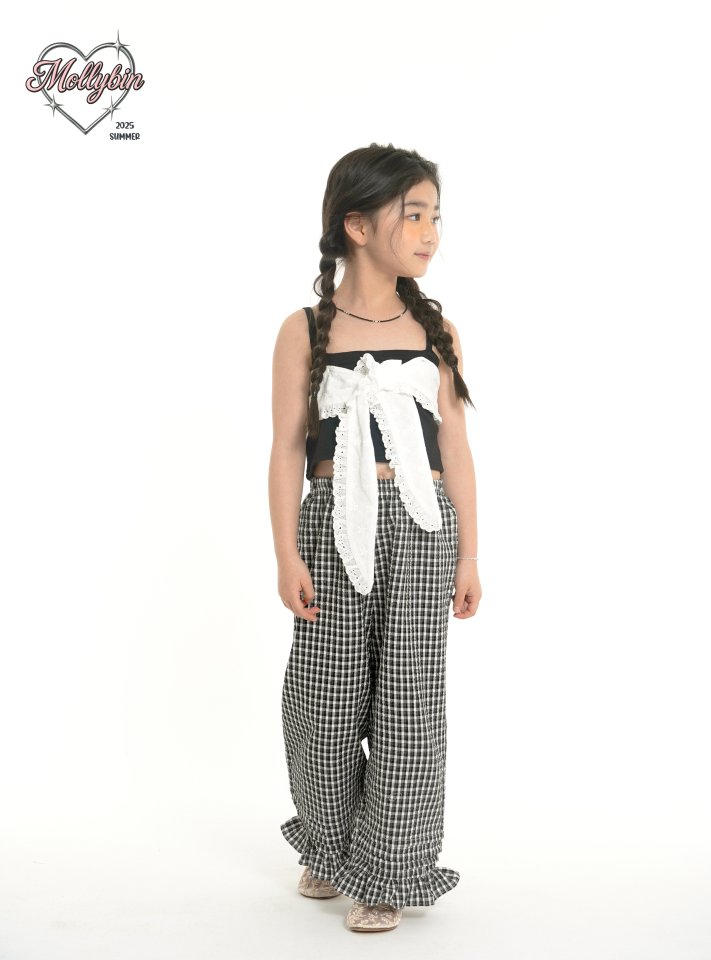 Mollybin - Korean Children Fashion - #designkidswear - Eyelet Crop Top - 5