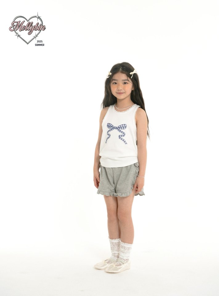 Mollybin - Korean Children Fashion - #childrensboutique - Ribbon Lace Sleeveless Tee - 4