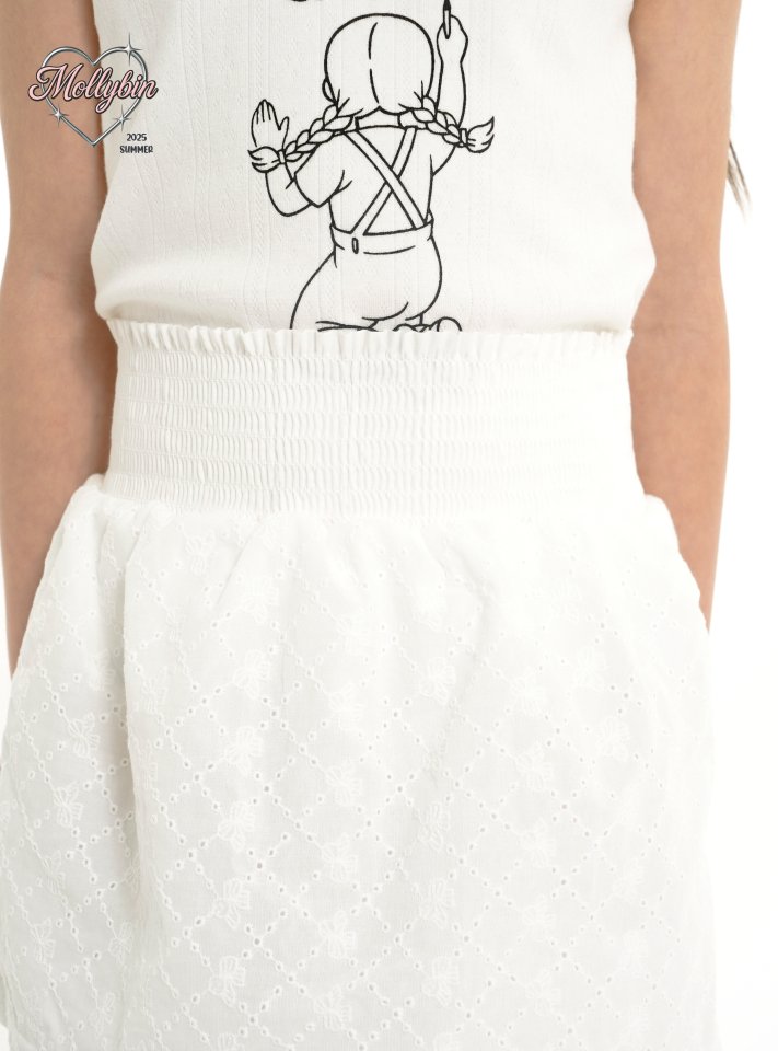 Mollybin - Korean Children Fashion - #kidsshorts - Shirred Ribbon Skirt - 12