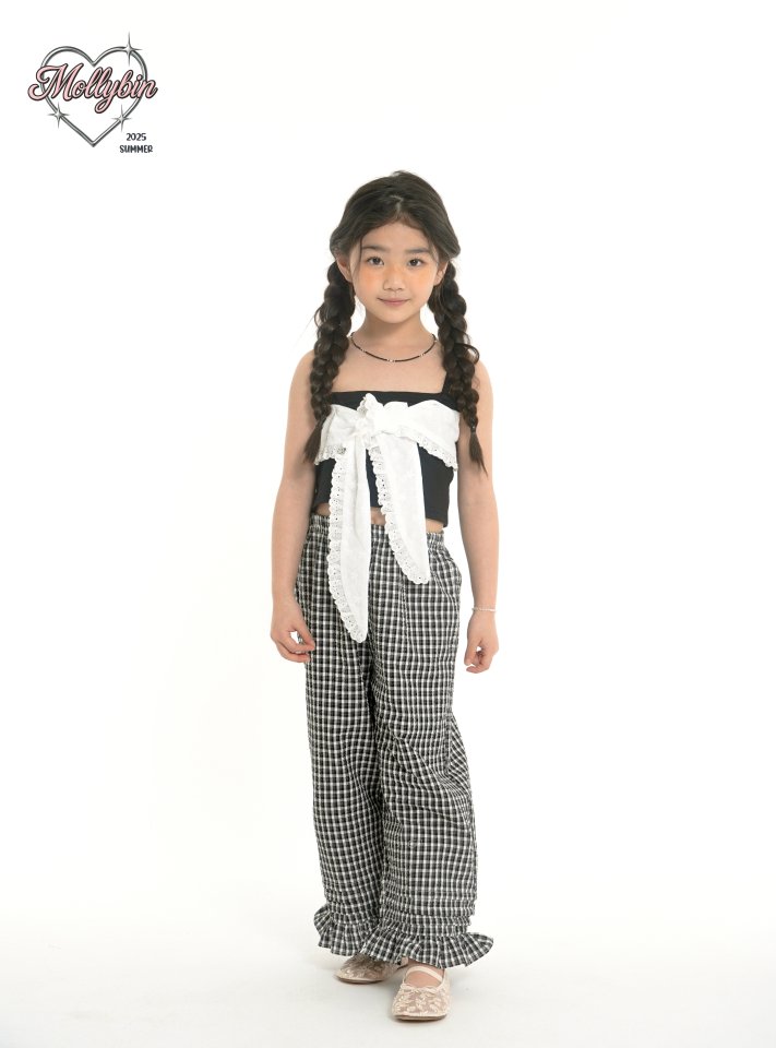 Mollybin - Korean Children Fashion - #kidsshorts - Eyelet Crop Top - 8