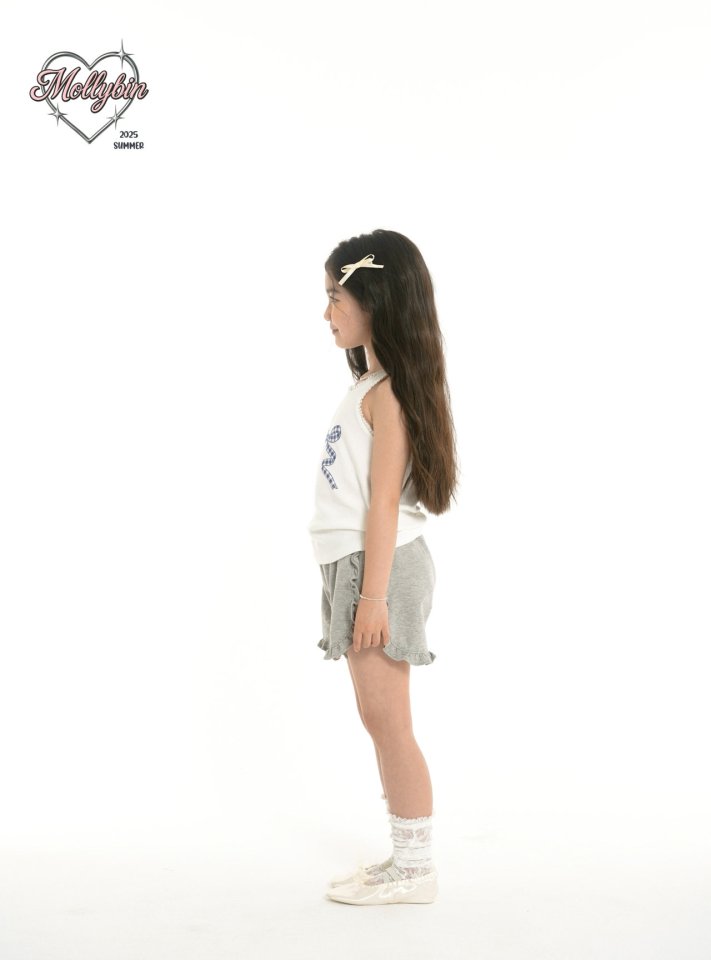 Mollybin - Korean Children Fashion - #kidsshorts - Ribbon Lace Sleeveless Tee - 7