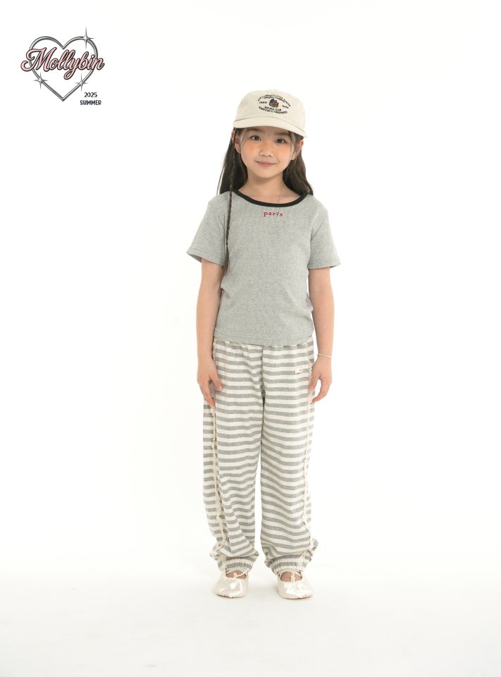Mollybin - Korean Children Fashion - #fashionkids - Stripe Lace Pants - 4
