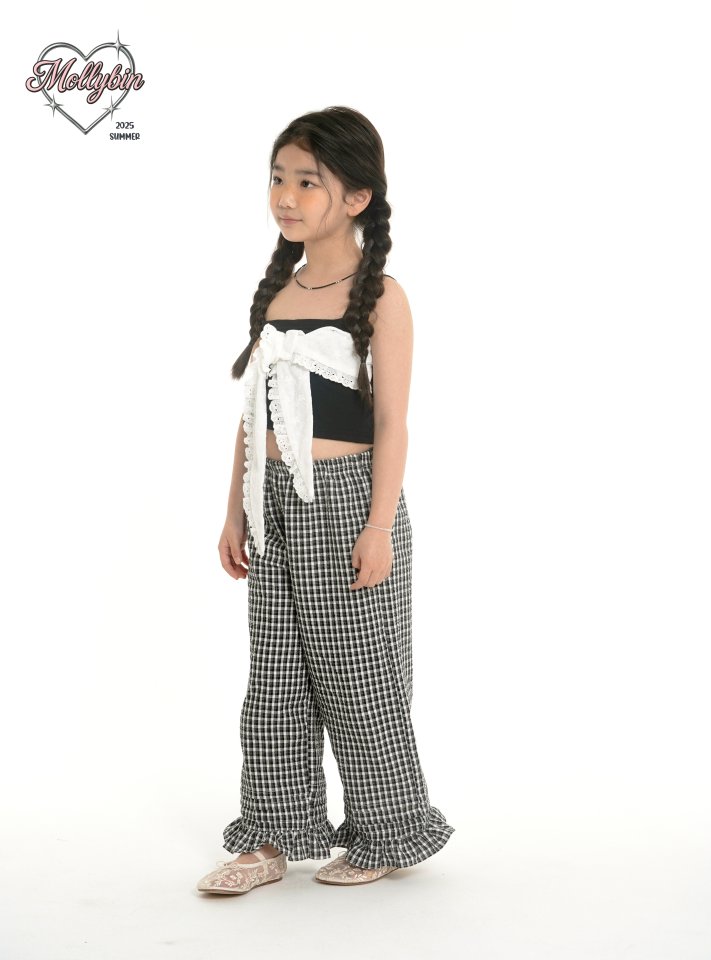 Mollybin - Korean Children Fashion - #kidsstore - Eyelet Crop Top - 9