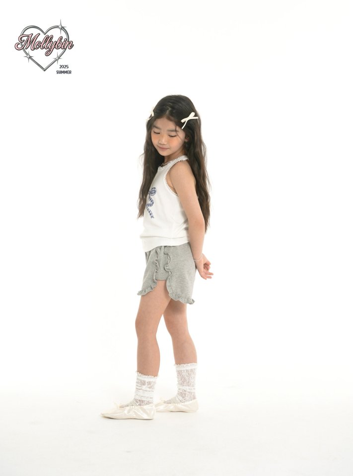 Mollybin - Korean Children Fashion - #kidsstore - Ribbon Lace Sleeveless Tee - 8