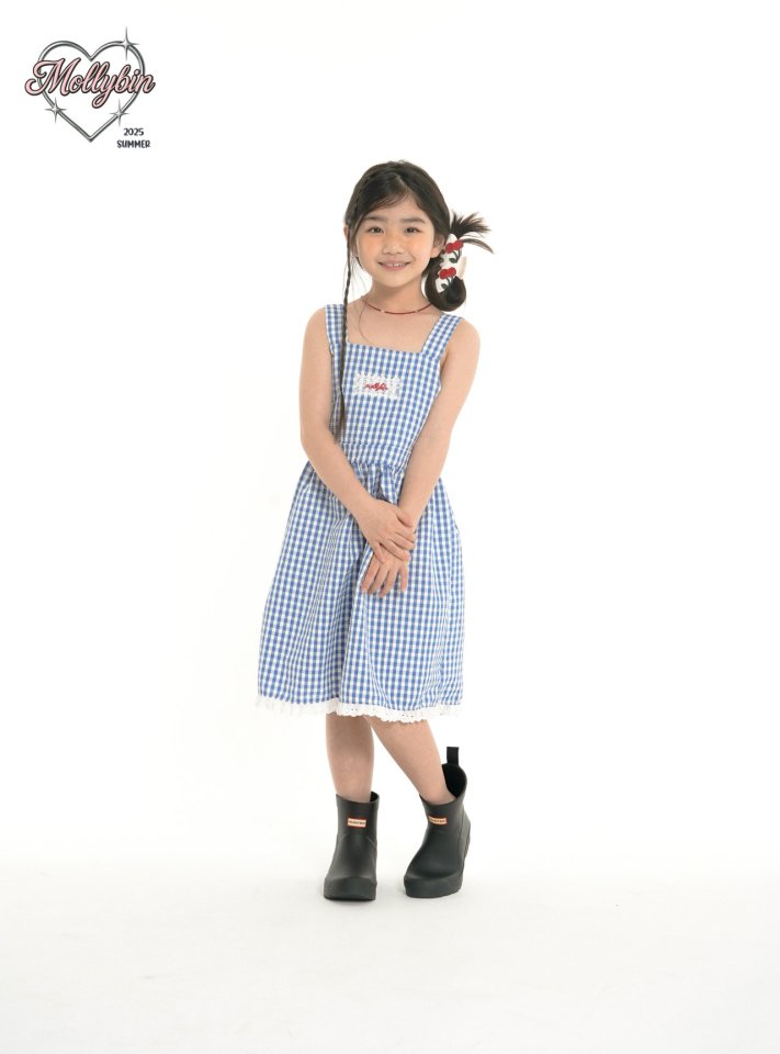 Mollybin - Korean Children Fashion - #kidsstore - Wendy Check Dress - 6