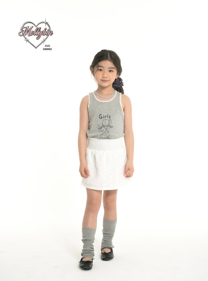 Mollybin - Korean Children Fashion - #kidsstore - Girls Lace Sleeveless Tee - 3
