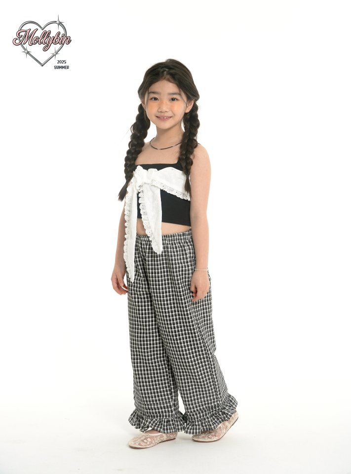 Mollybin - Korean Children Fashion - #kidzfashiontrend - Eyelet Crop Top - 10