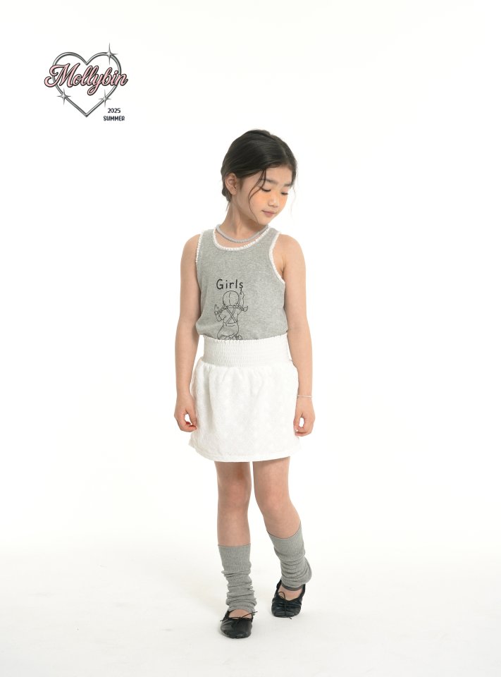 Mollybin - Korean Children Fashion - #kidsstore - Girls Lace Sleeveless Tee - 4