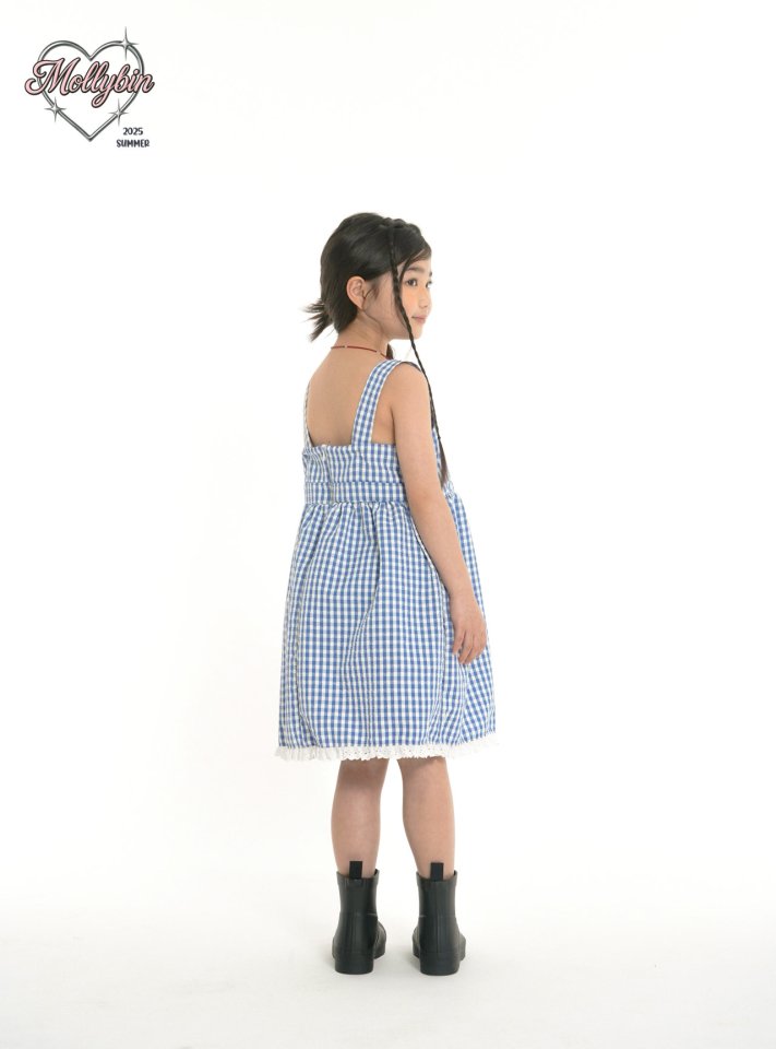 Mollybin - Korean Children Fashion - #littlefashionista - Wendy Check Dress - 9