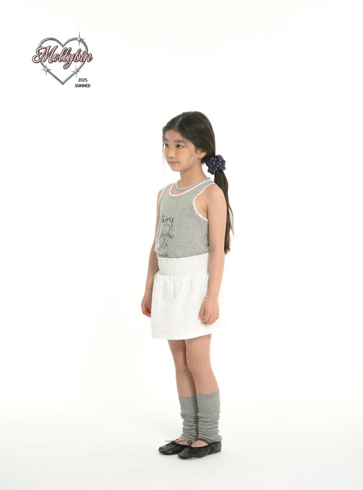 Mollybin - Korean Children Fashion - #littlefashionista - Girls Lace Sleeveless Tee - 6