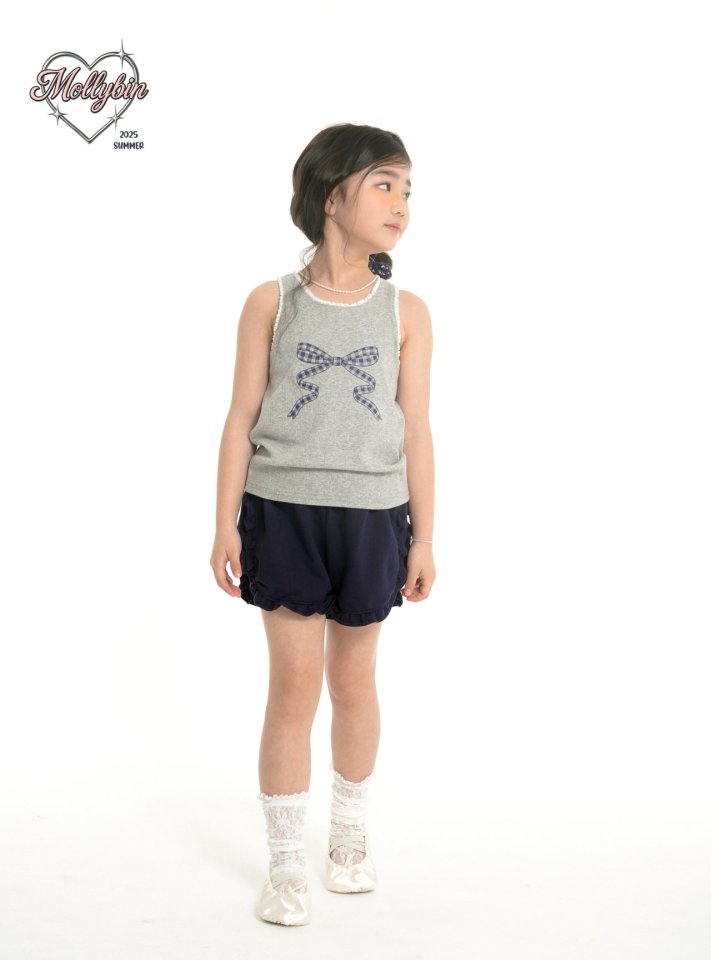 Mollybin - Korean Children Fashion - #magicofchildhood - Ribbon Lace Sleeveless Tee - 12