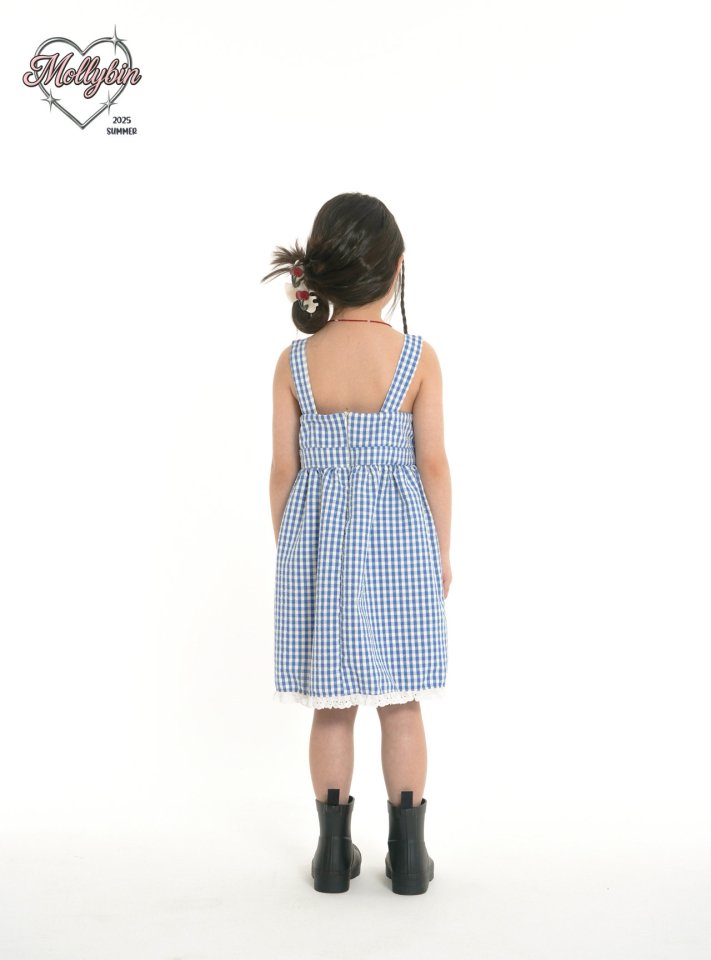 Mollybin - Korean Children Fashion - #minifashionista - Wendy Check Dress - 11