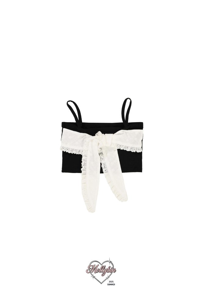 Mollybin - Korean Children Fashion - #prettylittlegirls - Eyelet Crop Top