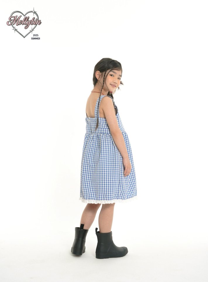 Mollybin - Korean Children Fashion - #prettylittlegirls - Wendy Check Dress - 12