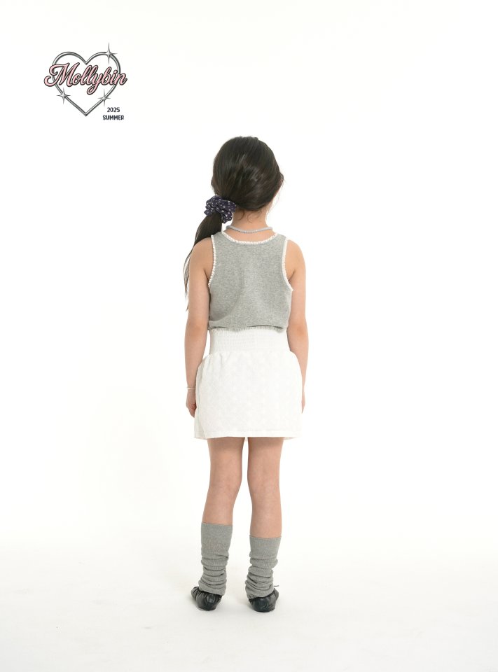Mollybin - Korean Children Fashion - #prettylittlegirls - Girls Lace Sleeveless Tee - 9