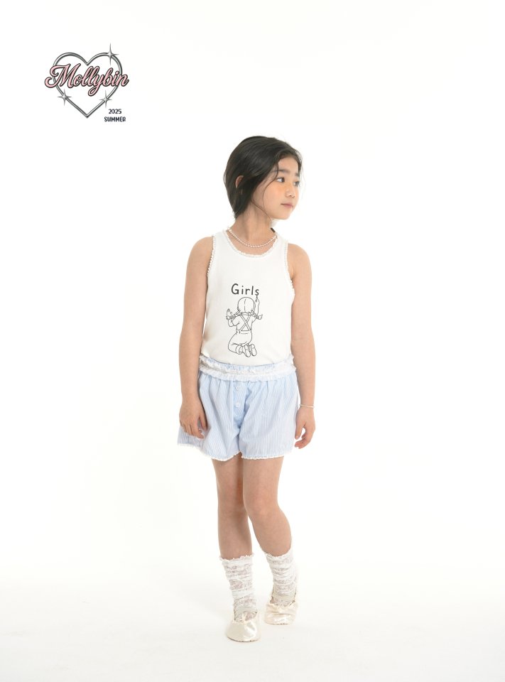 Mollybin - Korean Children Fashion - #stylishchildhood - Girls Lace Sleeveless Tee - 12