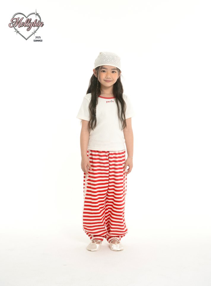 Mollybin - Korean Children Fashion - #todddlerfashion - Stripe Lace Pants - 12