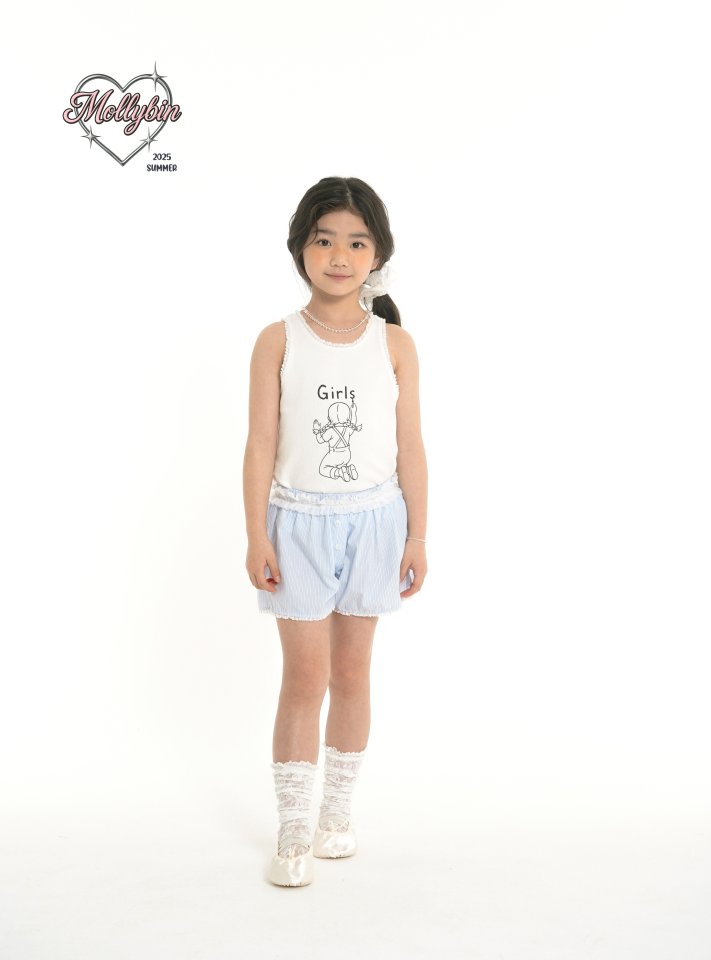 Mollybin - Korean Children Fashion - #toddlerclothing - Girls Lace Sleeveless Tee - 11