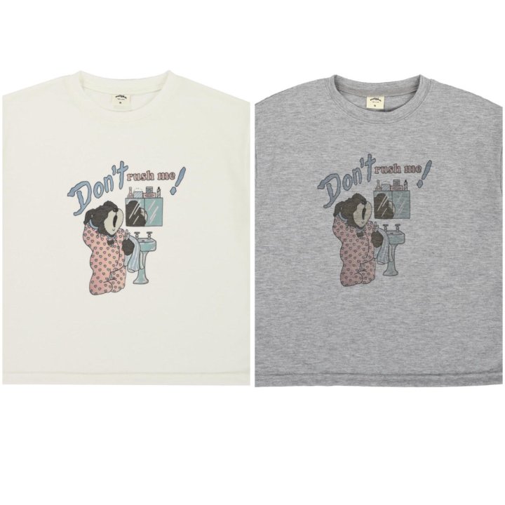 Mollybin - Korean Women Fashion - #womensfashion - Essential Morning Bear Tee (with Mom)