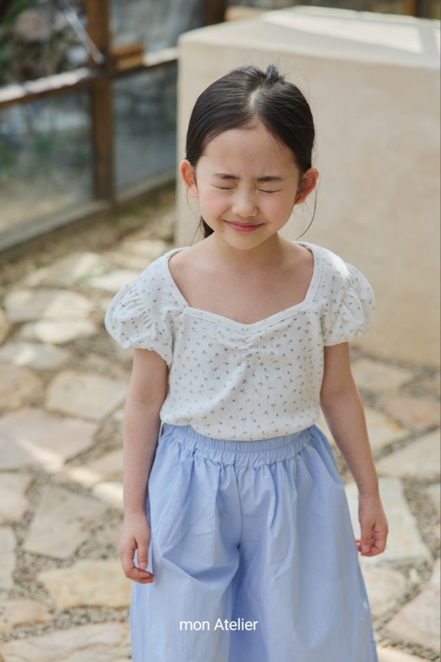 Mon Atelier - Korean Children Fashion - #kidsshorts - Square Eyelet Tee - 8