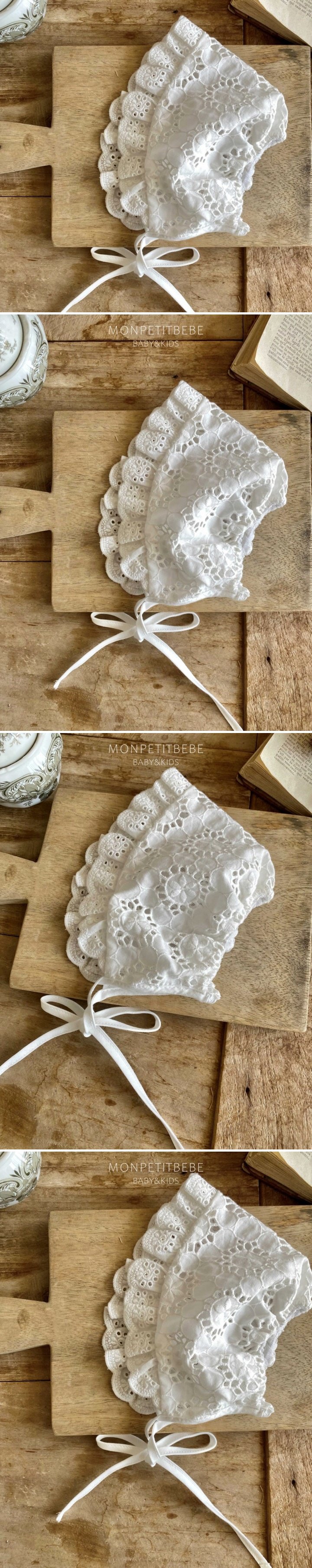 Mon Petit Bebe - Korean Baby Fashion - #babygirlfashion - Lace Bonnet