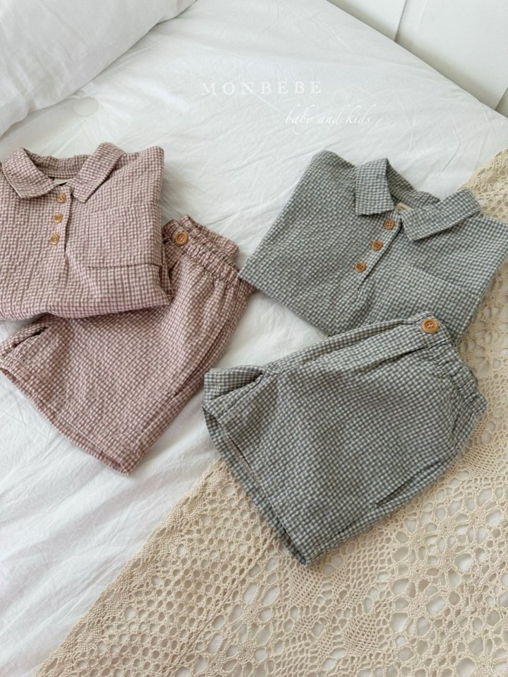 Monbebe - Korean Baby Fashion - #babyclothing - Zimmer Check Shorts - 8