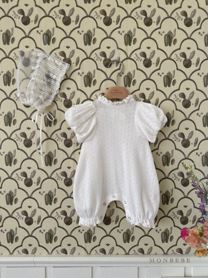 Monbebe - Korean Baby Fashion - #babyclothing - Bly Eyelet Suit - 2