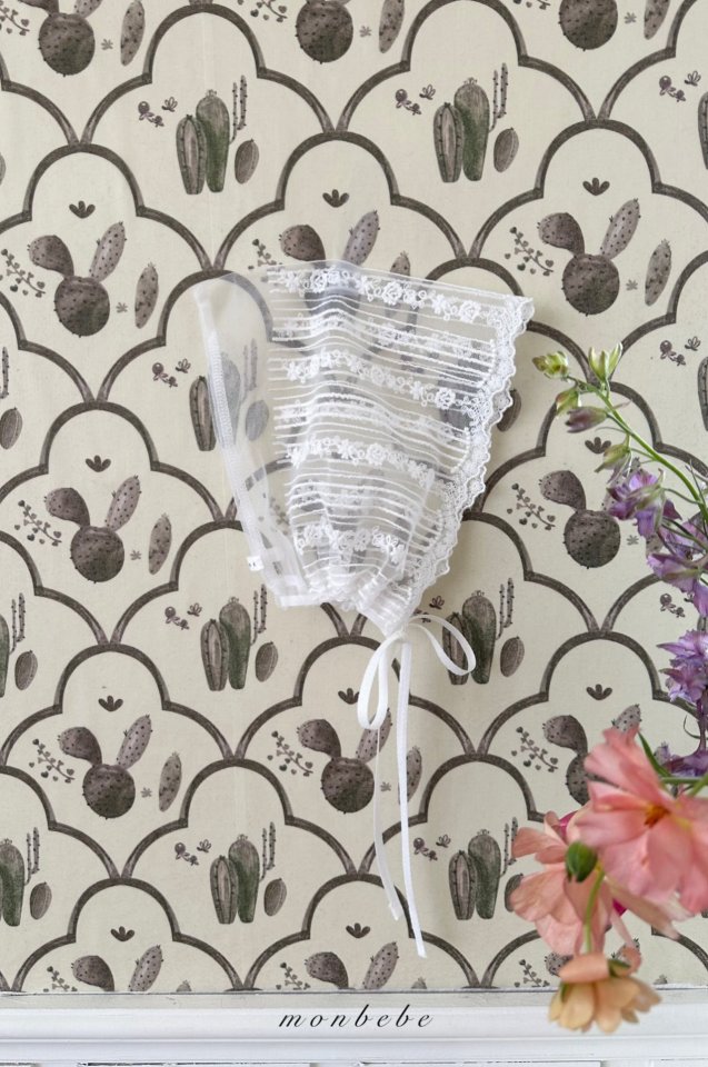 Monbebe - Korean Baby Fashion - #babyclothing - Vintage Lace Bonnet - 2