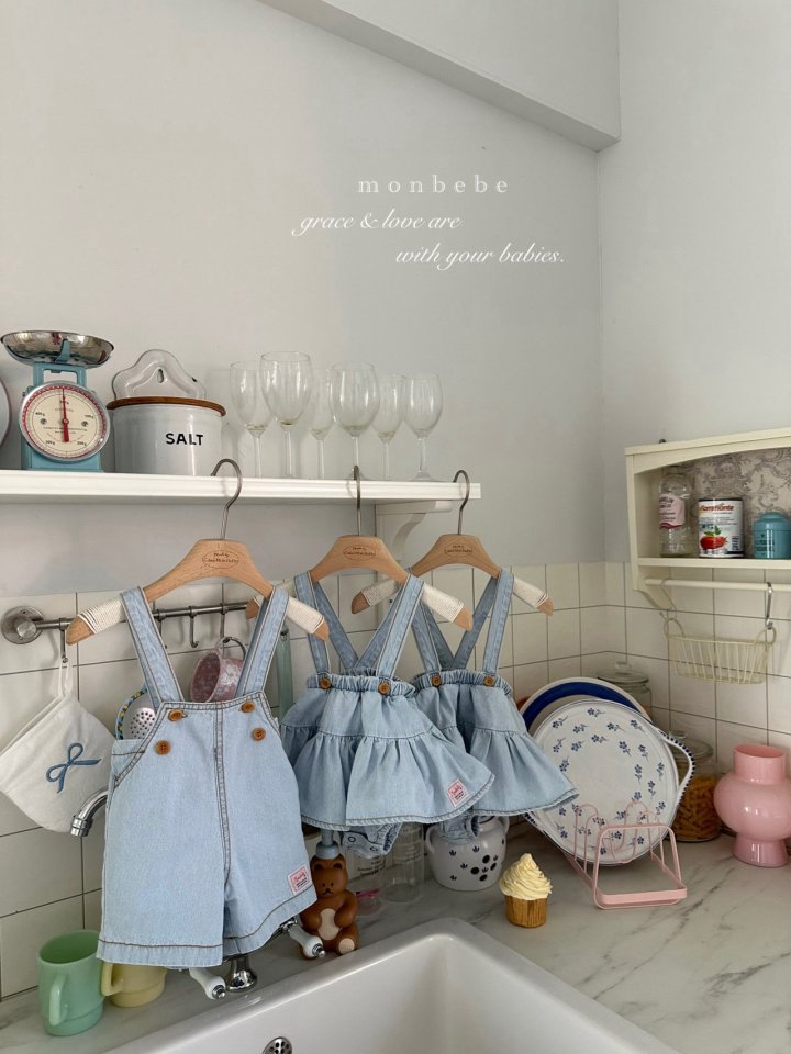 Monbebe - Korean Baby Fashion - #babyfashion - Icing Denim Overalls - 5