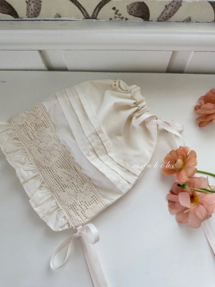 Monbebe - Korean Baby Fashion - #babyfashion - Vintage Lace Bonnet - 3