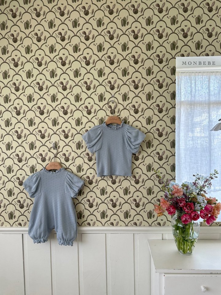 Monbebe - Korean Baby Fashion - #babyfever - Bly Eyelet Tee - 4