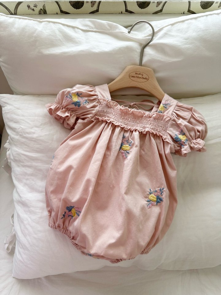 Monbebe - Korean Baby Fashion - #babylifestyle - Latte Embroidery Suit - 2