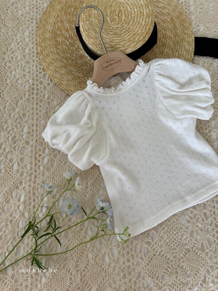 Monbebe - Korean Baby Fashion - #babyoutfit - Bly Eyelet Tee - 9