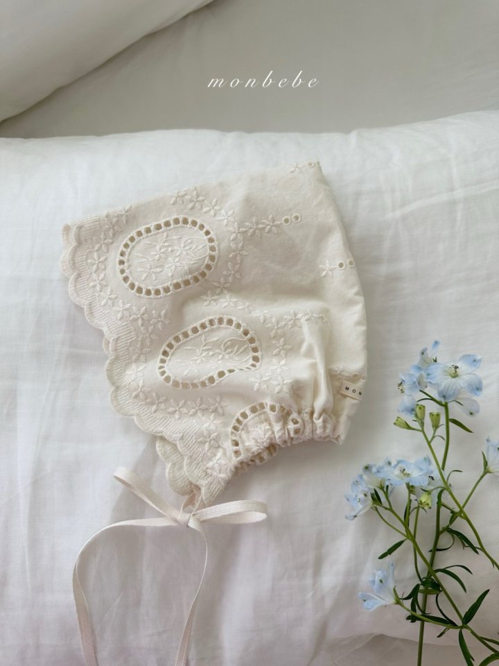 Monbebe - Korean Baby Fashion - #babyoutfit - Vintage Lace Bonnet (No 1) - 4