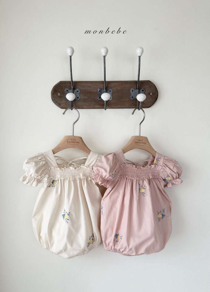 Monbebe - Korean Baby Fashion - #babywear - Latte Embroidery Suit - 7