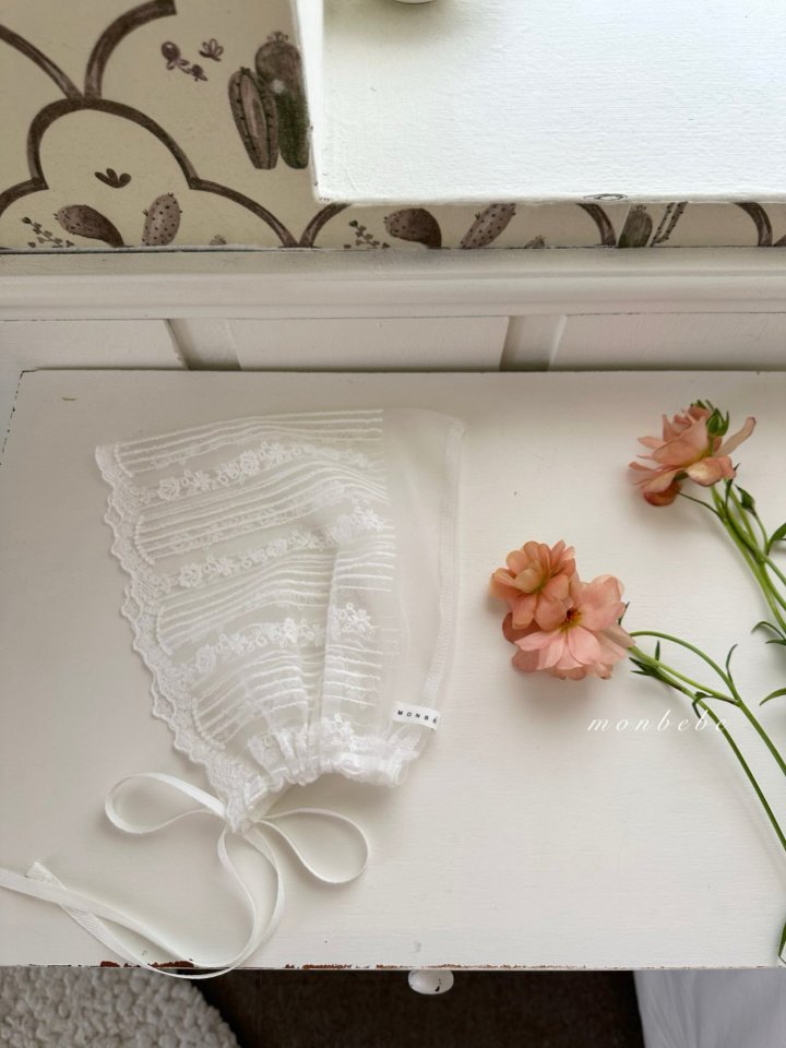 Monbebe - Korean Baby Fashion - #onlinebabyboutique - Vintage Lace Bonnet - 12
