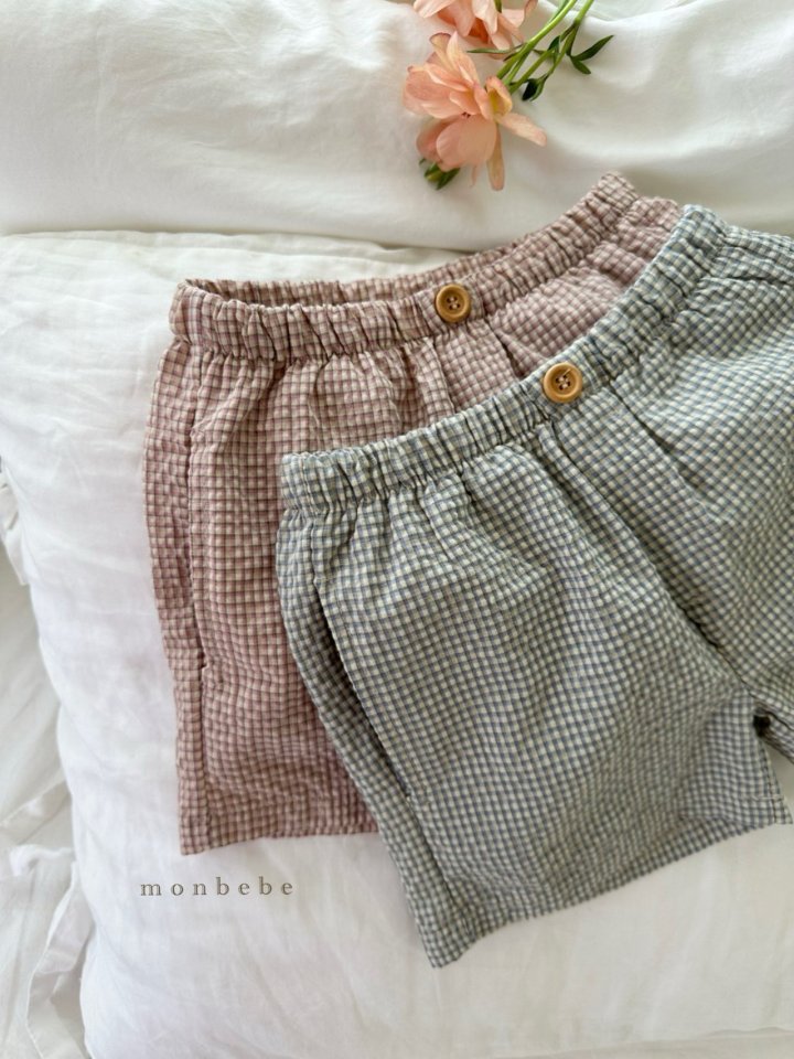 Monbebe - Korean Baby Fashion - #onlinebabyboutique - Zimmer Check Shorts - 4