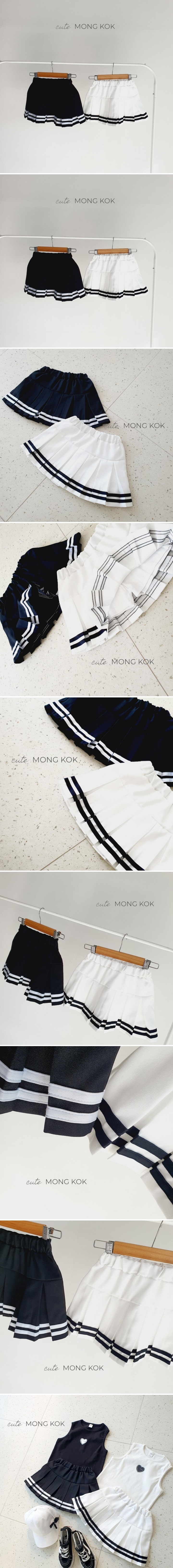 Mong Kok - Korean Children Fashion - #prettylittlegirls - Two Line Tape Skirt Leggings