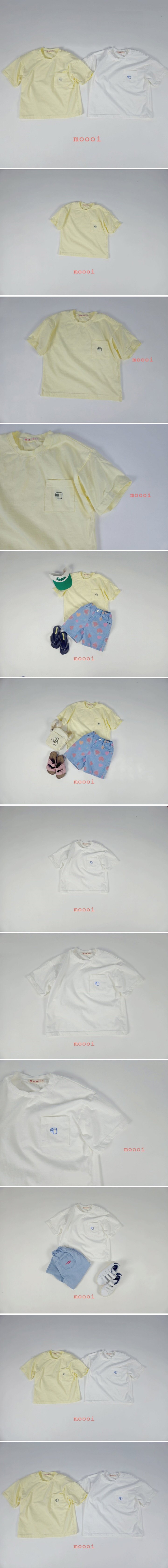 Mooi Store - Korean Children Fashion - #childofig - Paper Roll Pocket Embroidery Tee - 2