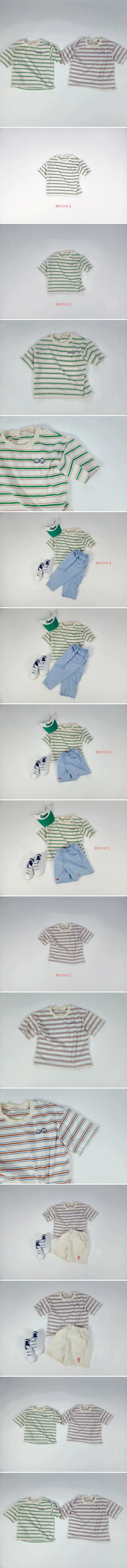 Mooi Store - Korean Children Fashion - #childrensboutique - Puppy Embroidery Stripe Tee - 2
