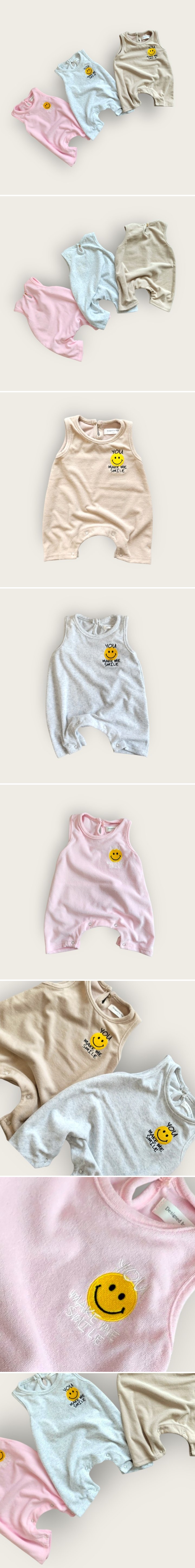 Moran - Korean Baby Fashion - #babyfashion - Terry Smile Suit