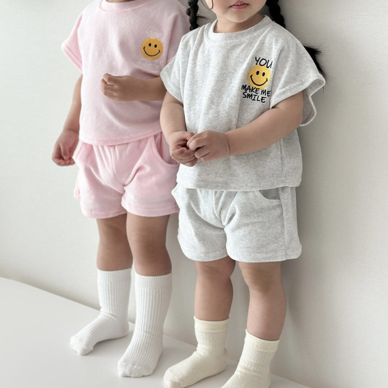 Moran - Korean Baby Fashion - #babyoninstagram - Terry Smile Set - 4