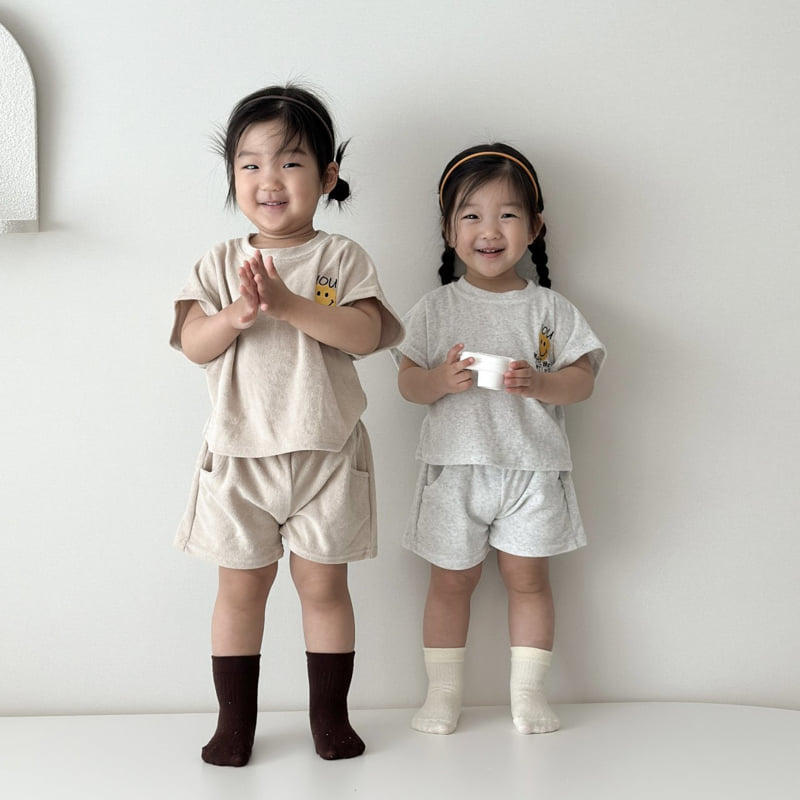 Moran - Korean Baby Fashion - #babyoutfit - Terry Smile Set - 5