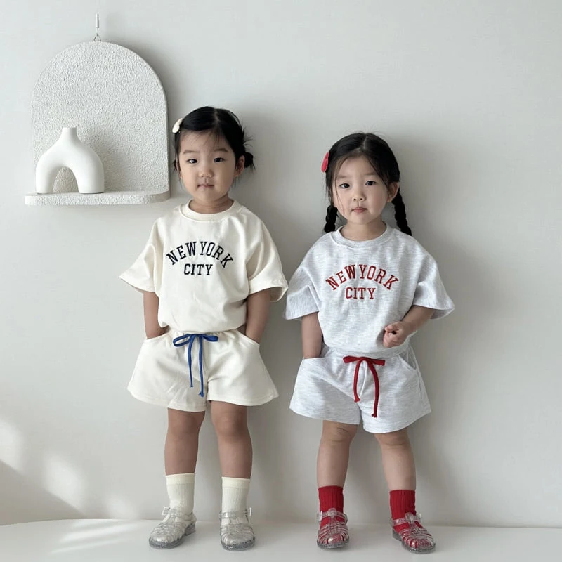 Moran - Korean Baby Fashion - #babyoutfit - New York City Top Bottom Set - 5